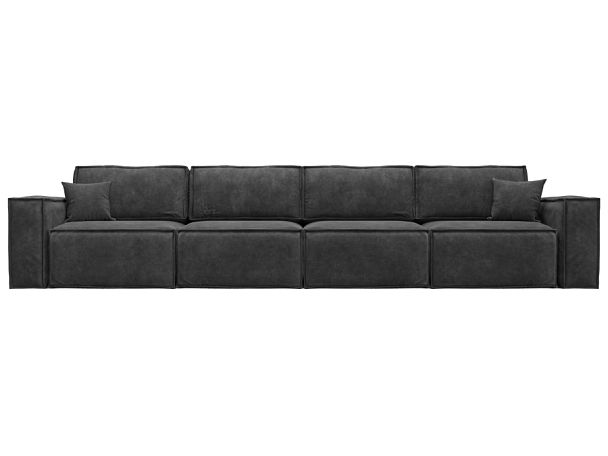 Диван прямой Лига-081 НПБ МегаЛонг Велюр серый - Вид 2