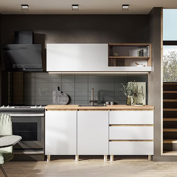 Кухня Хелен 1,7 дуб крафт золото/белый - Вид 3