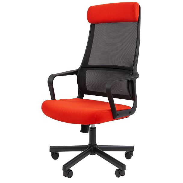 Кресло CHAIRMAN 590, ткань/сетка, черный/красный - Вид 2