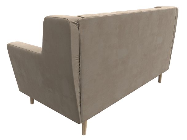 Прямой диван Брайтон 2 Люкс (полностью велюр бежевый) - Вид 6