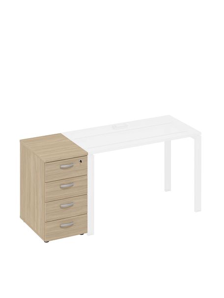 Тумба приставная 4-х ящичная с замком A4 A4 9220 БП дуб скандинавский - Вид 1