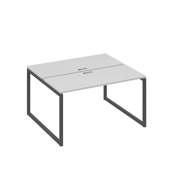 Станция (2х140) офисная с металлокаркасом QUATTRO A4 А4 Б4 171 БП серый / металлокаркас антрацит - Вид 1