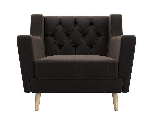 Кресло Брайтон Люкс (полностью велюр коричневый) - Вид 2