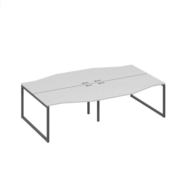 Рабочая станция столы Техно (4х140) каркас QUATTRO A4 А4 Б4 190-2 БП серый / металлокаркас антрацит - Вид 1