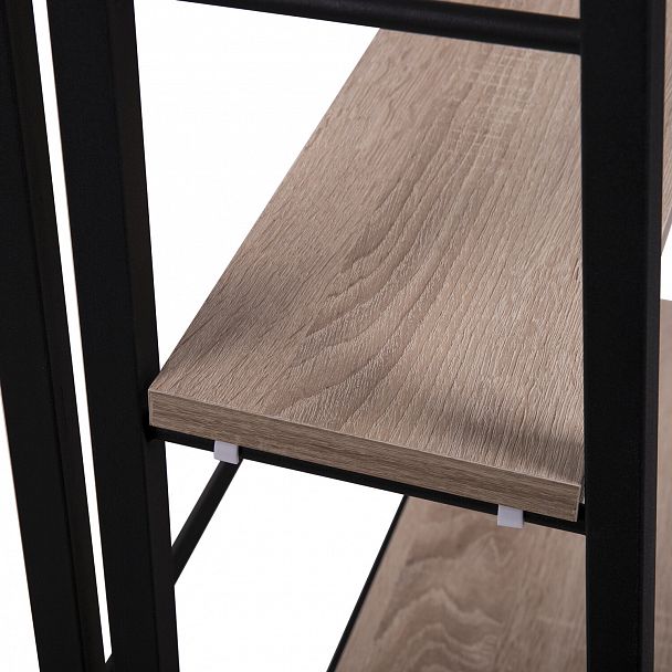 Стеллаж BRABIX "Smart SH-007", 605х295х1193 мм, ЛОФТ, трапеция, складной, металл/ЛДСП дуб, каркас черный, 641872 - Вид 9
