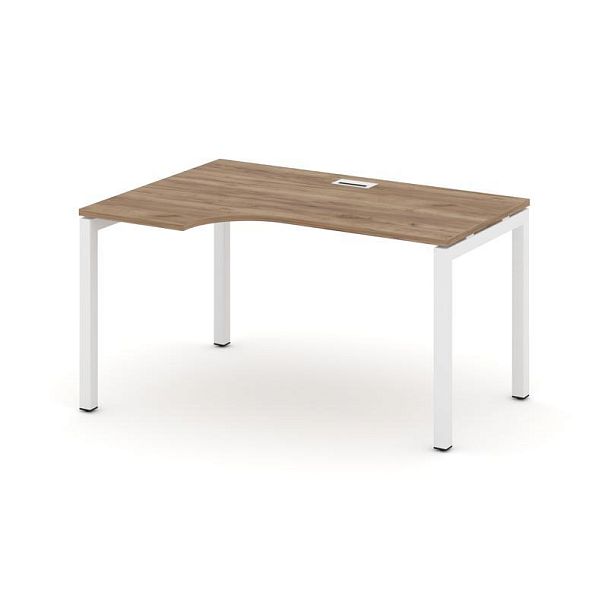 Стайл Проджект Стол рабочий эргоном. SN-5P.SPA-022(L) Дуб Табак/Металл Белый 1580*800/980*750 - Вид 1