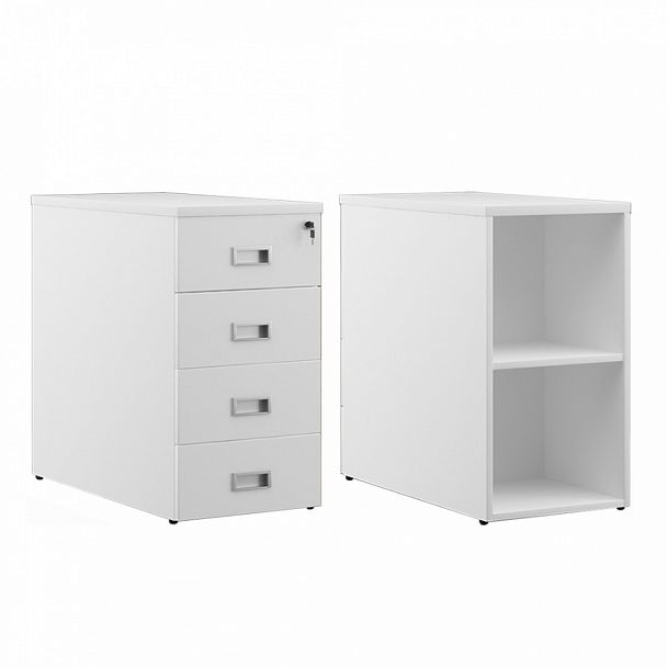 Тумба приставная 4 ящика Tess Wood 42x80x75 белый - Вид 1