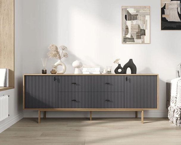 Комод две дверки и четыре ящика Emerson арт EM19/7024/L - Вид 4