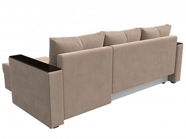 Угловой диван Атланта Лайт Б/С правый (полностью велюр бежевый) - Вид 6