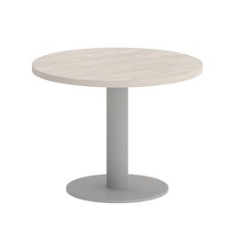 Home Office Стол журнальный круглый VR.SP-5-60.1G Денвер светлый/Серый металл 600*600*453 - Фото предпросмотра