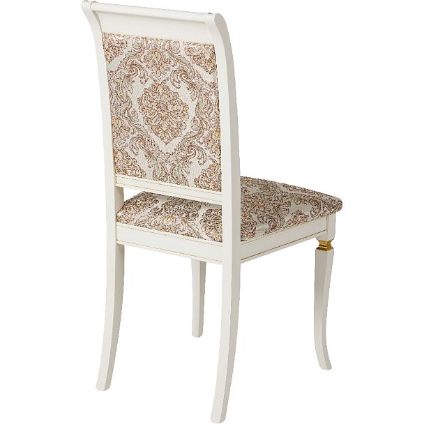 Комплект деревянных стульев с мягким сиденьем Бармс Слоновая кость золотая патина/Бежевый жаккард, 4 шт. - Вид 4
