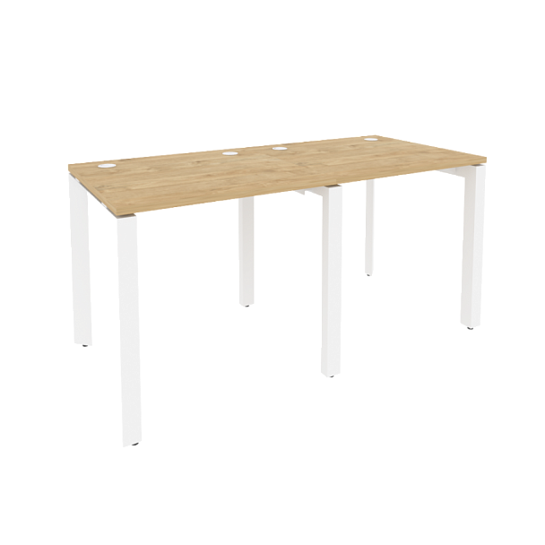 Onix Рабочая станция на П-образном м/к O.MP-RS-2.0.7 Тиквуд светлый/Белый металл 1560*720*750 - Вид 1