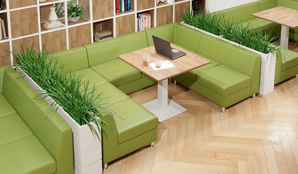 Секция с подлокотником двухместная правая "PRIME" PR.SP-2(R) синий кз - Вид 3