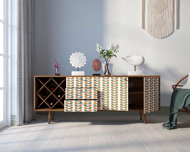 Комод Berber удлиненный с бутылочницей принт 23 арт BB15/Print_23 - Вид 2