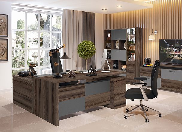 Стол руководителя правый Fort 180x90x79 дуб каньон - Вид 2