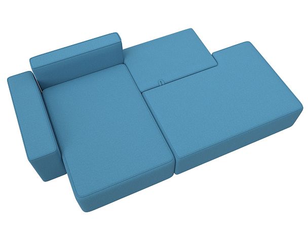 Диван угловой Лига-079 угол левый Рогожка голубой - Вид 8