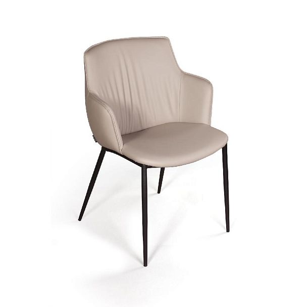 Стул с подлокотниками Sofia, иск.кожа soft-touch, серый - Вид 12