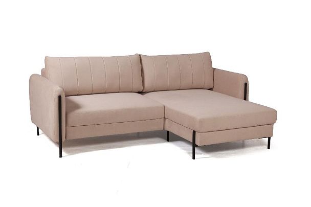 Barcelona диван-кровать с шезлонгом, велюр бежевый - Вид 7