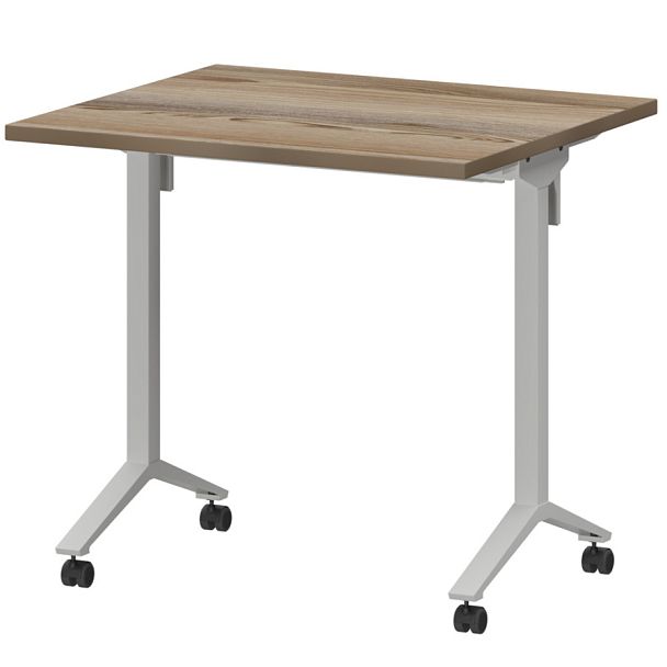 Стол мобильный складной МБ25-80.70 Дуб сафари/Белый 800x700x750 Моби - Вид 1