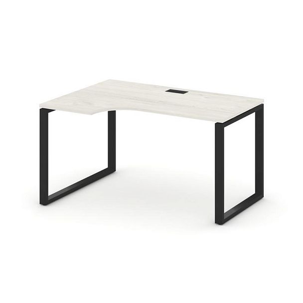 Стайл Проджект Стол рабочий эргоном. SN-6O.SPA-011(L) Дуб Наварра/Металл Черный 1380*700/980*750 - Вид 1