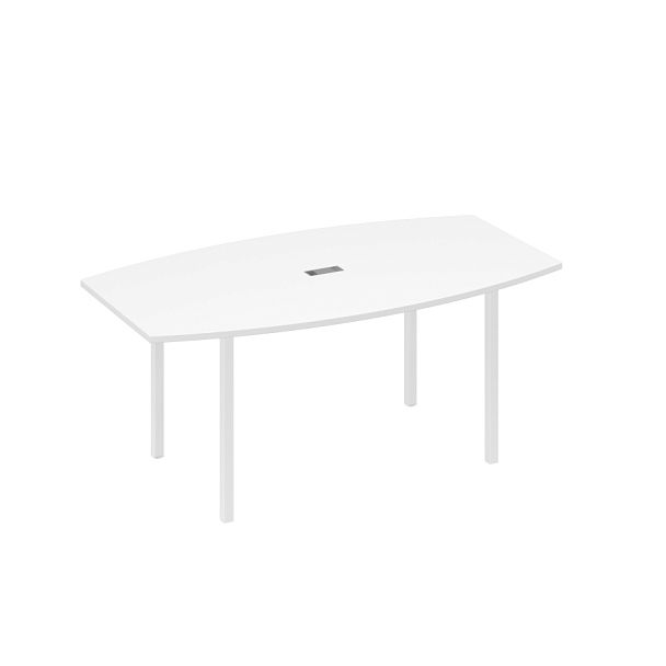 Стол для переговоров 180 опоры DUE A4 А4 Б2 112 БП белый премиум / металлокаркас белый - Вид 1