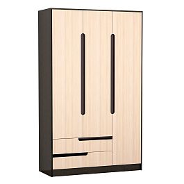 Шкаф 3-ств. Гавана (1236*2200*510) венге/дуб молочный - Фото предпросмотра