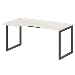 Metal System Quattro Стол криволинейный левый на О-образном м/к 40БО.СА-1 (L) Дуб наварра/Антрацит металл 1600*900*750 - Фото предпросмотра