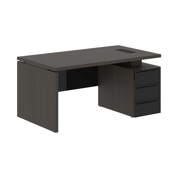 Стол письменный СП-064-25-06(R) Дуб Мореный/Черный глянец 1600х900х750 KANON - Вид 1