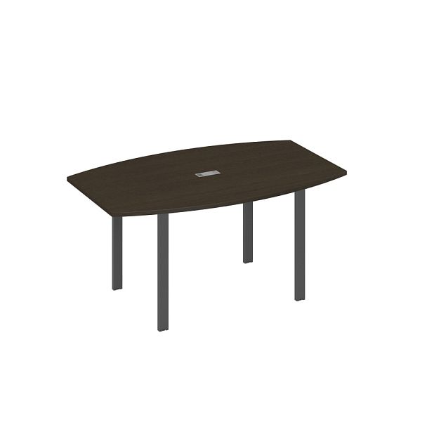 Стол 160 фигурный на металлокаркасе UNO для переговоров A4 А4 Б1 111 БП венге / металлокаркас антрацит - Вид 1