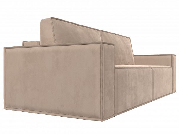 Диван прямой Куба (полностью велюр бежевый) - Вид 3