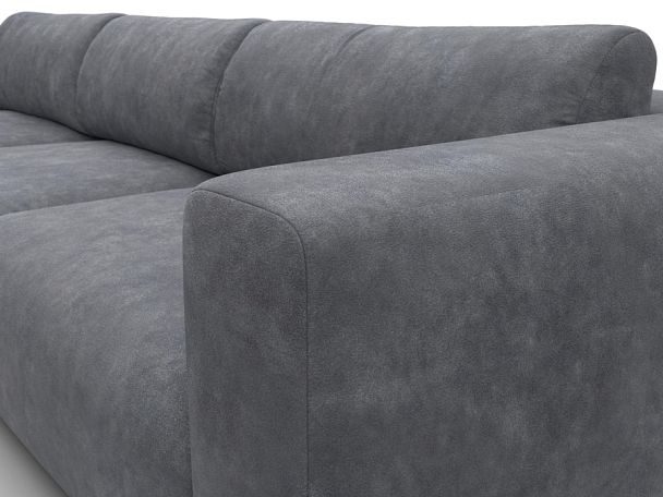 Диван угловой Лига-066 НПБ Лонг угол левый Велюр серый - Вид 4