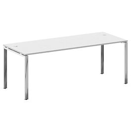 Metal System Direct Стол рабочий руководителя на П-обр. м/к БП.СРР-6.8 Белый/Нерж. сталь 2000*800*750 - Фото предпросмотра