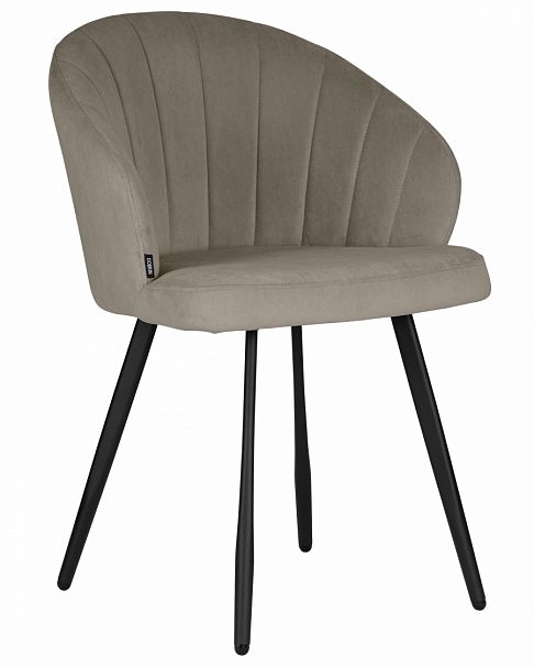 Стул обеденный DOBRIN NAOMI (ЭМАЛЬ ЧЕРНЫЙ МУАР велюр Catania Cocoa) - Вид 1
