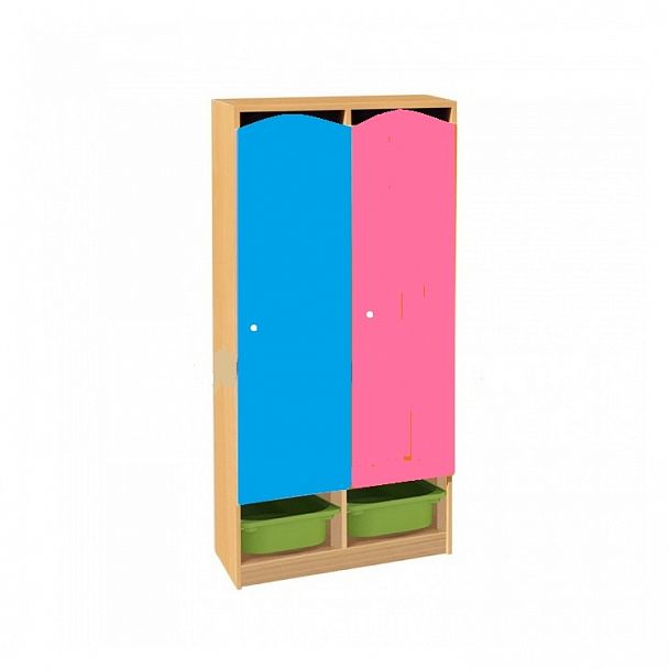 Шкаф детский двухсекционный для одежды с контейнером ШДК-004 - Вид 1