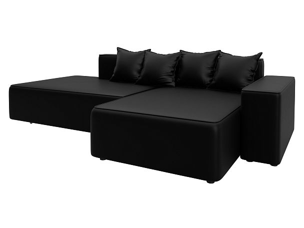 Диван угловой Лига-079 угол правый Экокожа черный - Вид 2