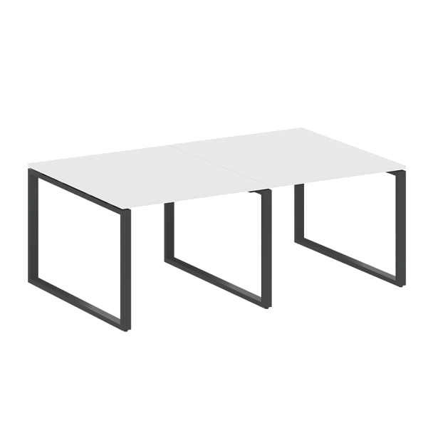 Metal System Перег. стол (2 столешницы) на О-образном м/к БО.ПРГ-2.1 Белый/Антрацит металл 2000*1235*750 - Вид 1