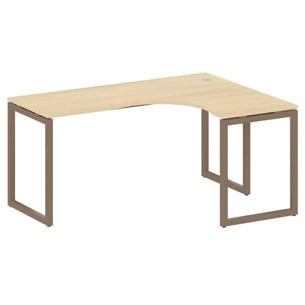 Metal System Quattro Стол криволинейный правый на О-образном м/к 40БО.СА-4 (R) Акация/Мокко металл 1600*1200*750 - Вид 1