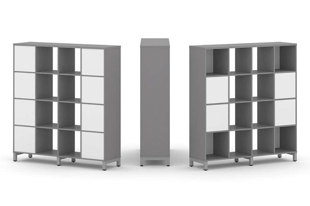 Стайл Проджект Набор стеллажа одностороннего, 4 яруса SN.NS-441 Серый Пепел/Белый/Металл Серый 1488* - Вид 1