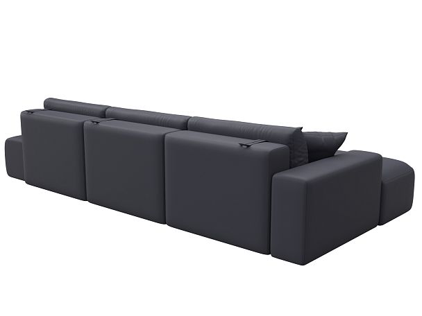 Диван угловой Лига-036 НПБ Модерн Лонг левый угол Экокожа серый - Вид 6