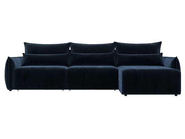 Диван угловой Лига-051 НПБ Лонг угол универсальный Велюр синий - Вид 2