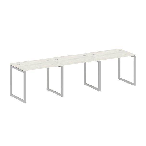 Metal System Quattro Р. ст. на 3 раб. места на О-образном м/к 40БО.СМ-3.1 Дуб наварра/Серый металл 3000*720*750 - Вид 1
