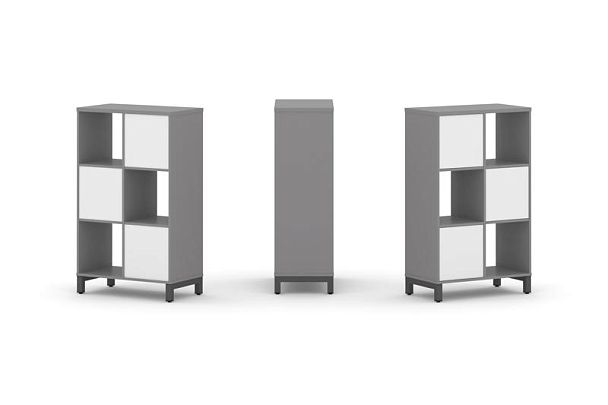 Стайл Проджект Набор стеллажа одностороннего, 3 яруса SN.NS-321 Серый Пепел/Белый/Металл Антрацит 75 - Вид 1