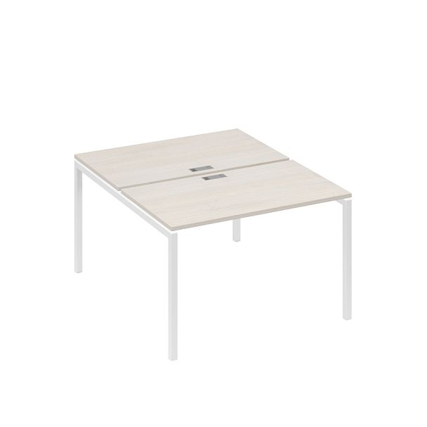 Рабочая станция на металлокаркасе DUE (2х120) A4 А4 С2 173 БП дуб / металлокаркас белый - Вид 1