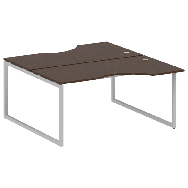 Metal System Quattro Р. ст. криволинейная на О-образном м/к 40БО.РАС-СА-2.1 Венге/Серый металл 1600*1835*750 - Вид 1