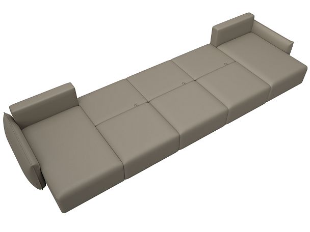 Диван П-образный Лига-051 НПБ МегаЛонг Экокожа бежевый - Вид 10