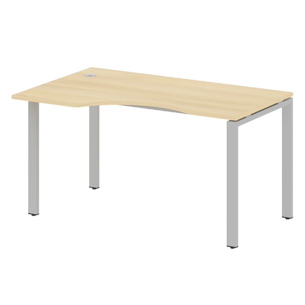 Metal System Стол криволинейный левый на П-образном м/к БП.СА-2 (L) Акация/Серый металл 1400*900*750 - Вид 1