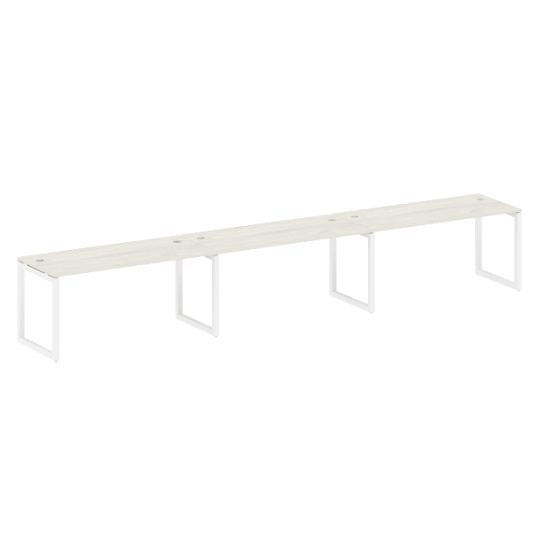 Metal System Quattro Р. ст. на 3 раб. места на О-образном м/к 50БО.СМ-3.4 Дуб наварра/Белый металл 4800*720*750 - Вид 1
