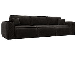 Диван прямой Лига-081 НПБ Лонг Велюр коричневый - Фото предпросмотра