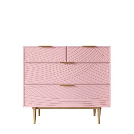 Комод с четыремя ящиками Line LN14/GR1/pink - Фото предпросмотра
