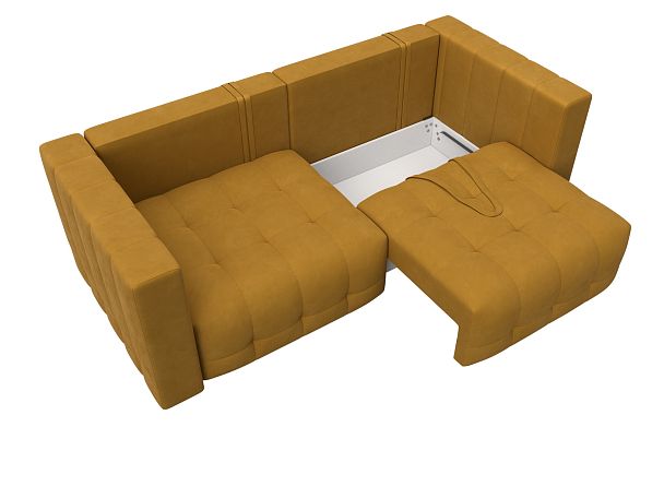 Диван прямой Лига-052 НПБ Велюр желтый - Вид 7